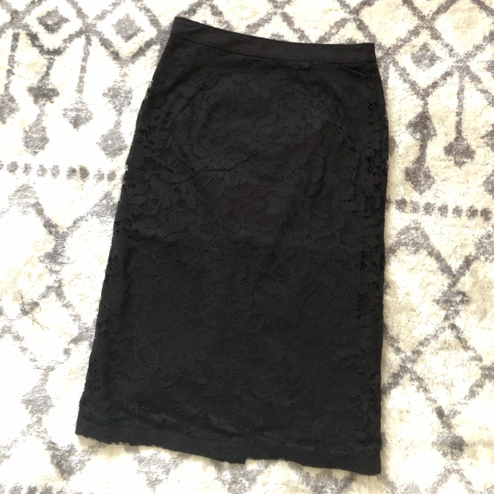 Black Lace knee length skirt size small